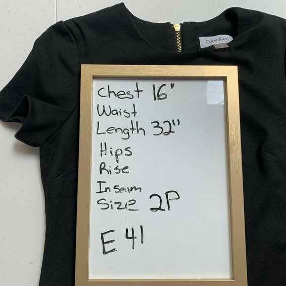 Calvin Klein Dress Black Size 2 Petite Exposed Zipper Round Neck Short Sleeve - Picture 10 of 10